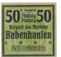 Babenhausen - Markt - 1920 - 50 Pfennig 