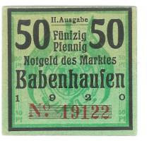 Babenhausen - Markt - 1920 - 50 Pfennig 