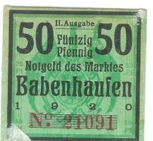 Babenhausen - Markt - 1920 - 50 Pfennig 