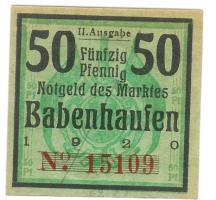 Babenhausen - Markt - 1920 - 50 Pfennig 