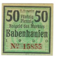 Babenhausen - Markt - 1920 - 50 Pfennig 