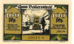 Ballenstedt - Kreis - 22.8.1921 - 100 Pfennig