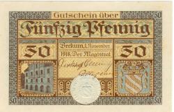 Beckum - Stadt - 1.11.1918 - 50 Pfennig