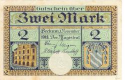 Beckum - Stadt - 1.11.1918 - 2 Mark