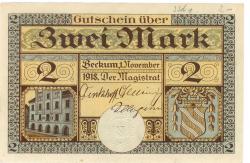 Beckum - Stadt - 1.11.1918 - 2 Mark