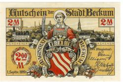 Beckum - Stadt - 1.9.1920 - 2 Mark