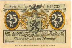 Belgard (heute PL-Bialogard) - Sparkasse der Stadt - -- - 25 Pfennig