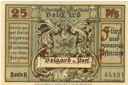 Belgard (heute PL-Bialogard) - Sparkasse der Stadt - -- - 25 Pfennig