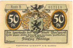 Belgard (heute PL-Bialogard) - Sparkasse der Stadt - -- - 50 Pfennig