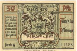 Belgard (heute PL-Bialogard) - Sparkasse der Stadt - -- - 50 Pfennig