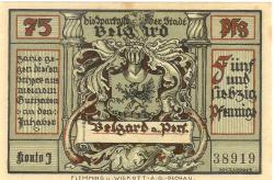 Belgard (heute PL-Bialogard) - Sparkasse der Stadt - -- - 75 Pfennig