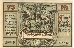 Belgard (heute PL-Bialogard) - Sparkasse der Stadt - -- - 75 Pfennig