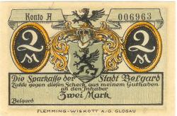 Belgard (heute PL-Bialogard) - Sparkasse der Stadt - -- - 2 Mark
