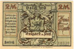 Belgard (heute PL-Bialogard) - Sparkasse der Stadt - -- - 2 Mark