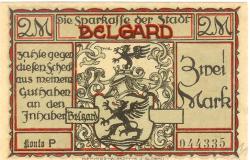 Belgard (heute PL-Bialogard) - Sparkasse der Stadt - -- - 2 Mark