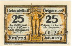 Belgern - Stadt - 1.11.1921 - 25 Pfennig