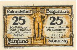 Belgern - Stadt - 1.11.1921 - 25 Pfennig