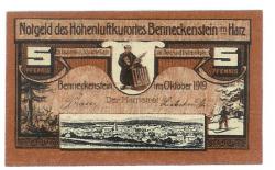 Benneckenstein (heute: Oberharz) - Stadt - Oktober 1919 - 5 Pfennig
