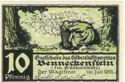 Benneckenstein (heute: Oberharz) - Stadt - Juli 1921 - 10 Pfennig