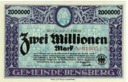 Bensberg (heute: Bergisch Gladbach) - Gemeinde - 10.8.1923 - 2 Millionen Mark