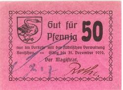Bentschen (heute: PL-Zbaszyn) - Stadt - - 31.12.1919 - 50 Pfennig