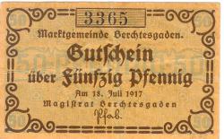 Berchtesgaden - Markt - 18.7.1917 - 50 Pfennig