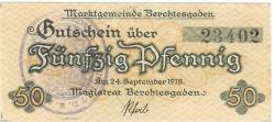 Berchtesgaden - Markt - 24.9.1918 - 50 Pfennig