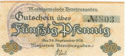 Berchtesgaden - Markt - 24.9.1918 - 50 Pfennig