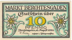 Berchtesgaden - Markt - 13.8.1920 - 10 Pfennig