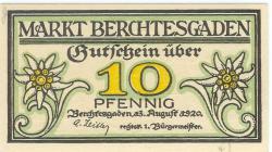 Berchtesgaden - Markt - 13.8.1920 - 10 Pfennig