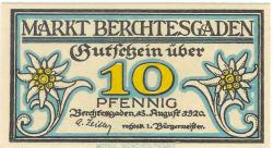 Berchtesgaden - Markt - 13.8.1920 - 10 Pfennig