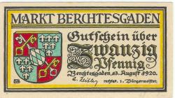 Berchtesgaden - Markt - 13.8.1920 - 20 Pfennig