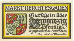 Berchtesgaden - Markt - 13.8.1920 - 20 Pfennig