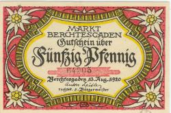 Berchtesgaden - Markt - 13.8.1920 - 50 Pfennig