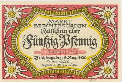 Berchtesgaden - Markt - 13.8.1920 - 50 Pfennig
