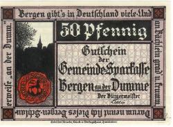 Bergen - Gemeinde(-Sparkasse) - - 31.12.1922 - 50 Pfennig
