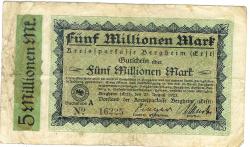 Bergheim - Kreissparkasse - 27.8.1923 - 5 Millionen Mark