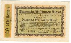 Bergheim - Kreissparkasse - 27.8.1923 - 20 Millionen Mark