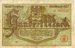 Bergisch Gladbach - Stadt - 5.10.1922 - 100 Mark