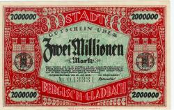 Bergisch Gladbach - Stadt - 20.7.1923 - 2 Millionen Mark