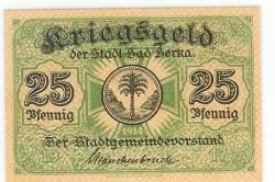 Berka (Bad) - Stadt - 1917 - 25 Pfennig