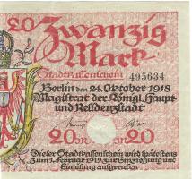 Berlin - Stadt - 24.10.1918 - 1.2.1919 - 20 Mark
