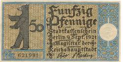 Berlin - Stadt - 9.9.1921 - 50 Pfennig