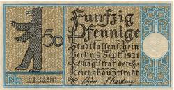 Berlin - Stadt - 9.9.1921 - 50 Pfennig 