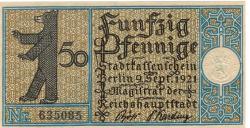 Berlin - Stadt - 9.9.1921 - 50 Pfennig