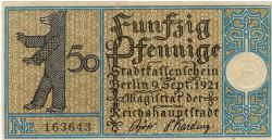 Berlin - Stadt - 9.9.1921 - 50 Pfennig