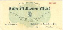 Berlin - Stadt - 25.8.1923 - 2 Millionen Mark 