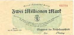 Berlin - Stadt - 25.8.1923 - 2 Millionen Mark