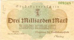 Berlin - Stadt - 15.10.1923 - 3 Milliarden Mark