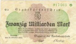 Berlin - Stadt - 24.10.1923 - 20 Milliarden Mark